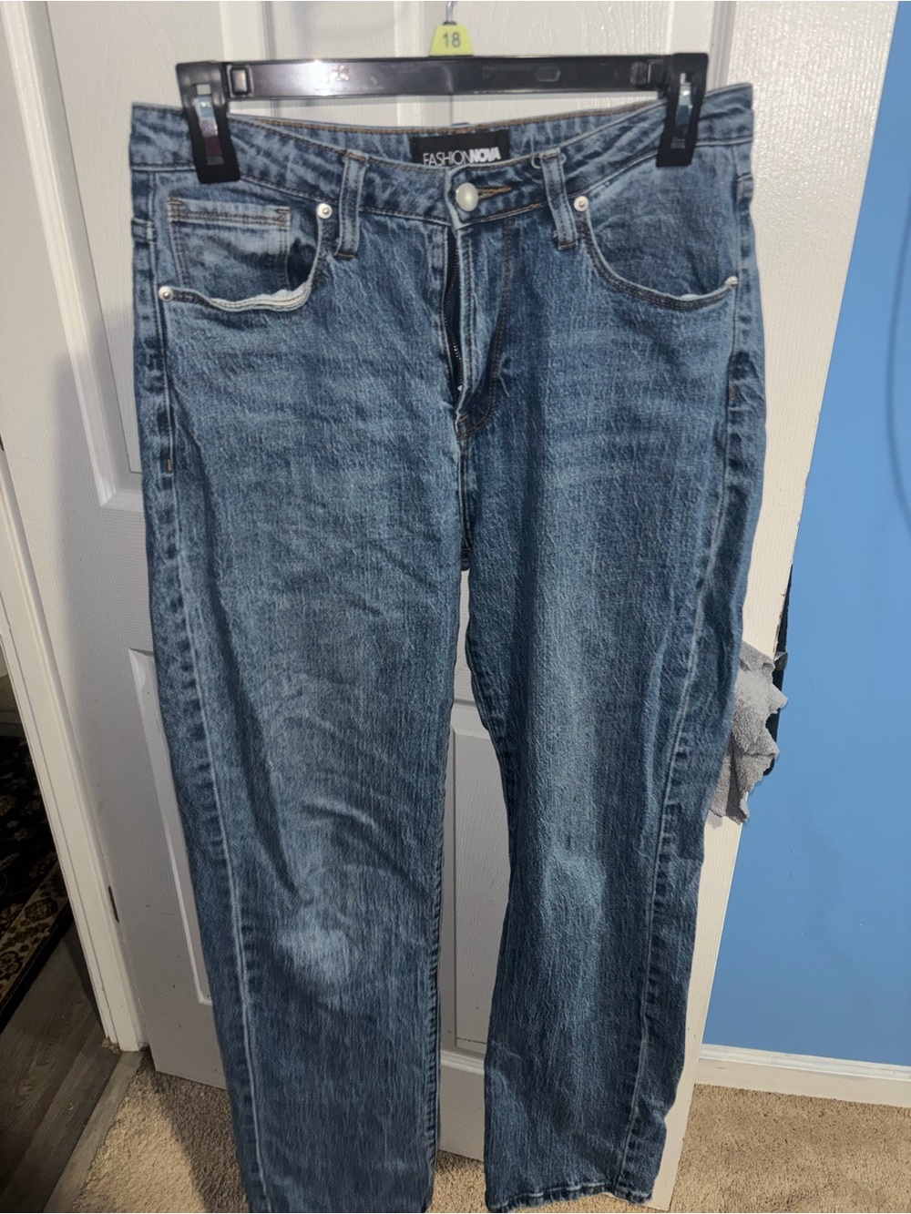Fashion Nova Blue Straight-Leg Jeans